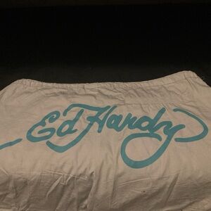 Ed Hardy White and Blue Flare Jeans